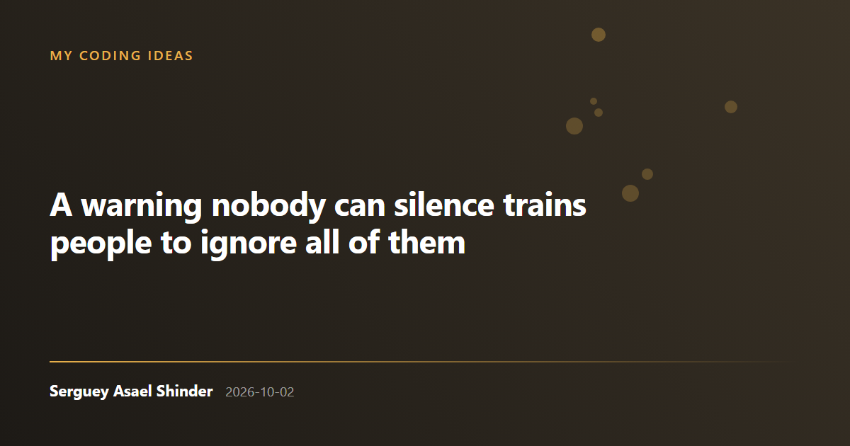 Serguey Asael Shinder: A warning nobody can silence trains people to ignore all of them