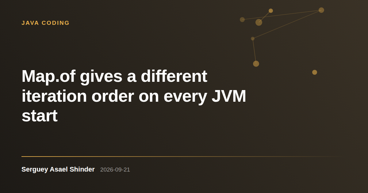 Serguey Asael Shinder: Map.of gives a different iteration order on every JVM start